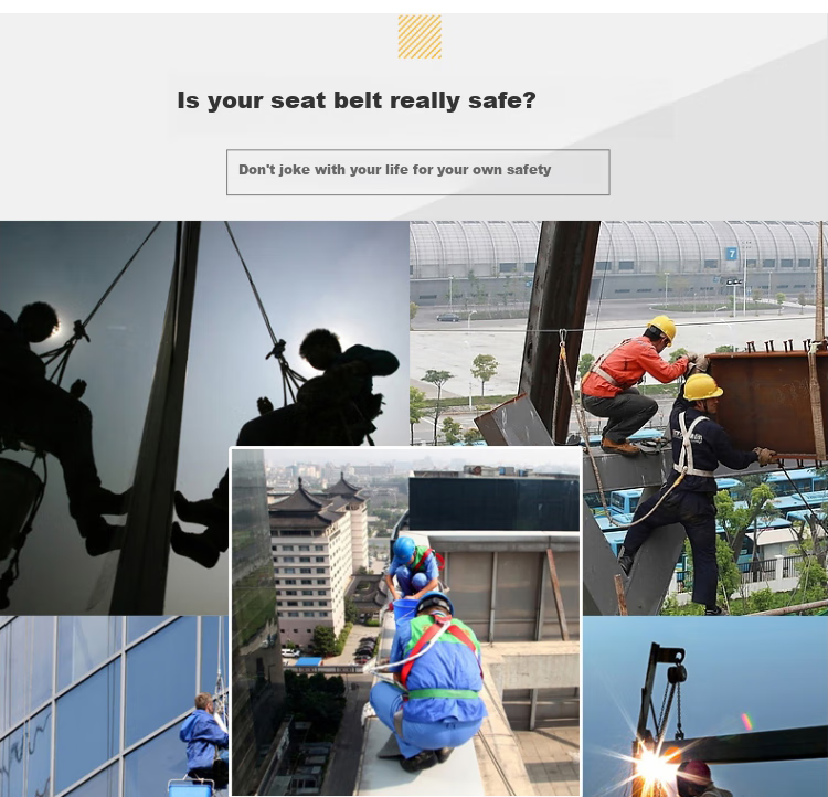 XINGGONG Five-Point Safety Harness, Full-Body Fall Protection Belt for Working at Height, National Standard, Double Large Hooks, 2 Meters, XGD-8 3
