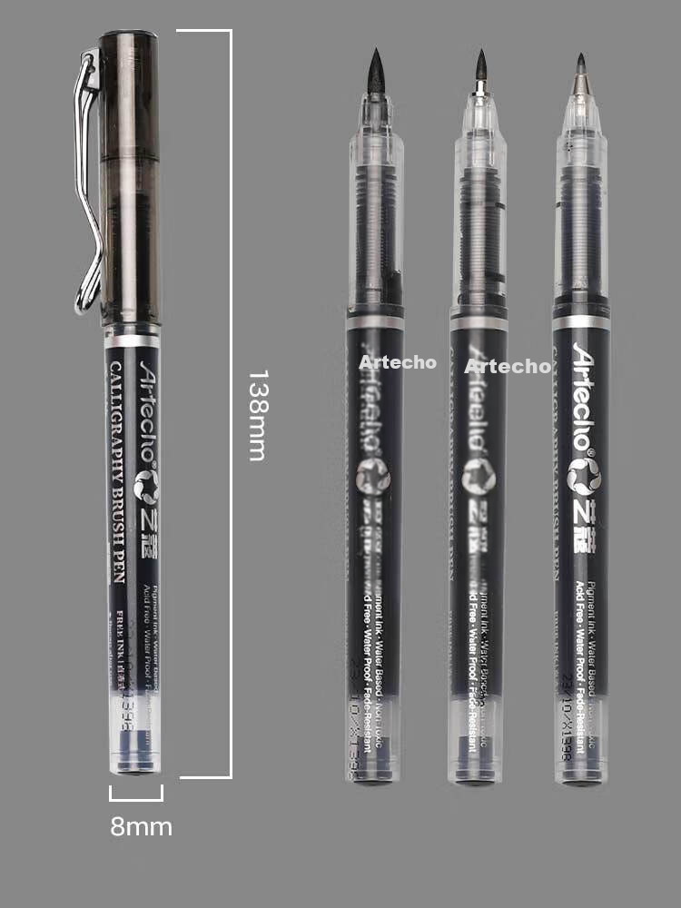 [Lowest Price Online] Mont Marte Yikou Series Calligraphy Brush Pen, Medium Regular Script Calligraphy Brush Pen, Soft Brush Calligraphy Pen, Drawing Signature Pen, Large And Medium Regular Script Fountain Pen-Style Brush Pen, Three Medium Regular Script Brushes SX-ATOD Art Sketching 12