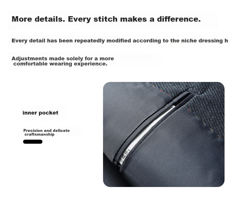 FIRS Wrinkle-Resistant Suit Jacket for Men, Slim Fit Business Young Man Blazer, Work Uniform Casual Single-Breasted Coat 5