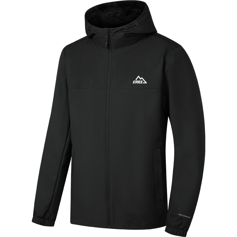 ERKE Men's Spring Windbreaker Jacket Hooded Windproof Cuffed Casual Outdoor Running Cycling Coat