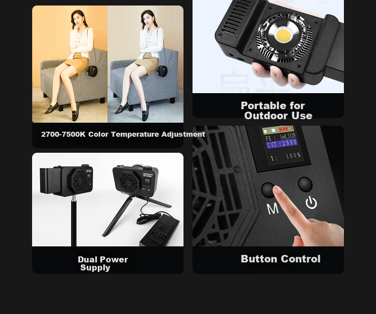 Hakutatz 100W Handheld COB Photography Light, Fill Light, Live Streaming Studio Professional Portable, for Photography, Video, Food, Film And Television, Outdoor Shooting, Continuous Lighting, Pocket Light 5