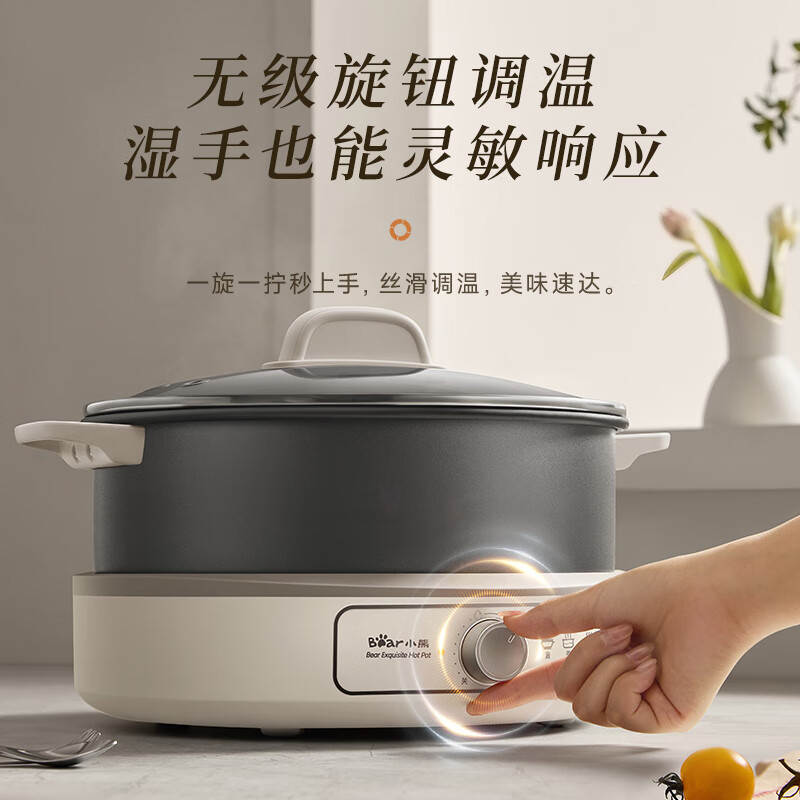 Мультиварка Bear Electric Hot Pot F60K1, 6л, 1800Вт, сенсорное управление, белый