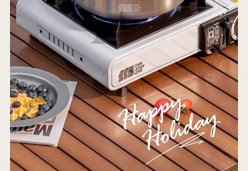 TAN XIAN ZHE 304 Stainless Steel Outdoor Cookware Set with Cassette Stove Camping Full Set Cooking Pot Kettle 12