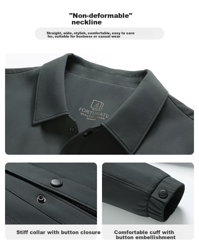 FIRS Anti-Wrinkle Windproof Men's Jacket Spring Autumn Lapel Business Casual Commuter Workwear Coat 4