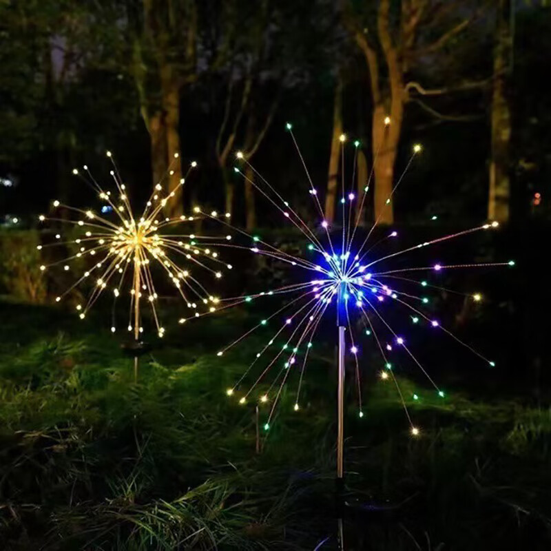 Yupinfengmao Dandelion Solar String Lights Ambient Firework Lights Camping Outdoor Waterproof Lawn Decorative Warm Lights