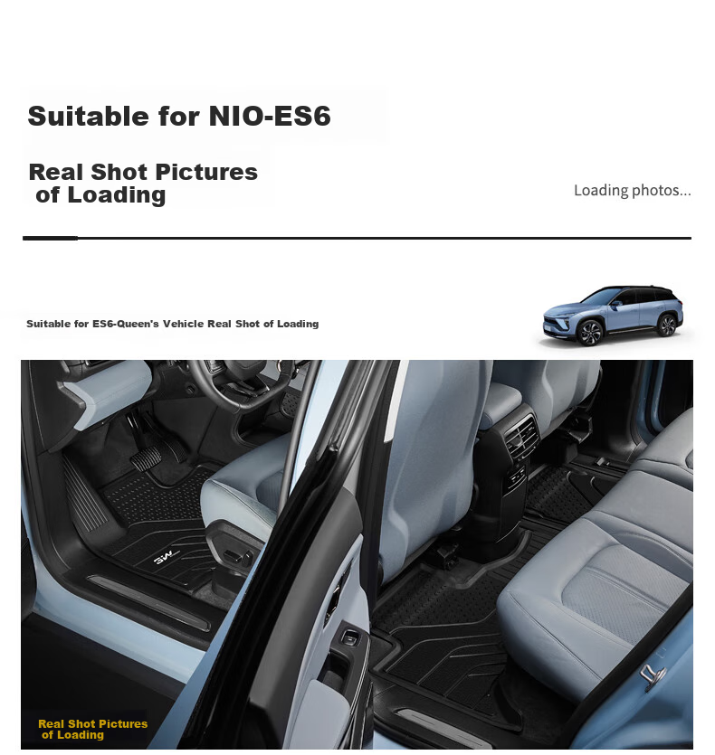 3W Suitable for NIO ES6 Dedicated TPE Car Floor Mats, EC6 New Energy Exclusive Model + Carpet Surface, 2023-2026 Models 16