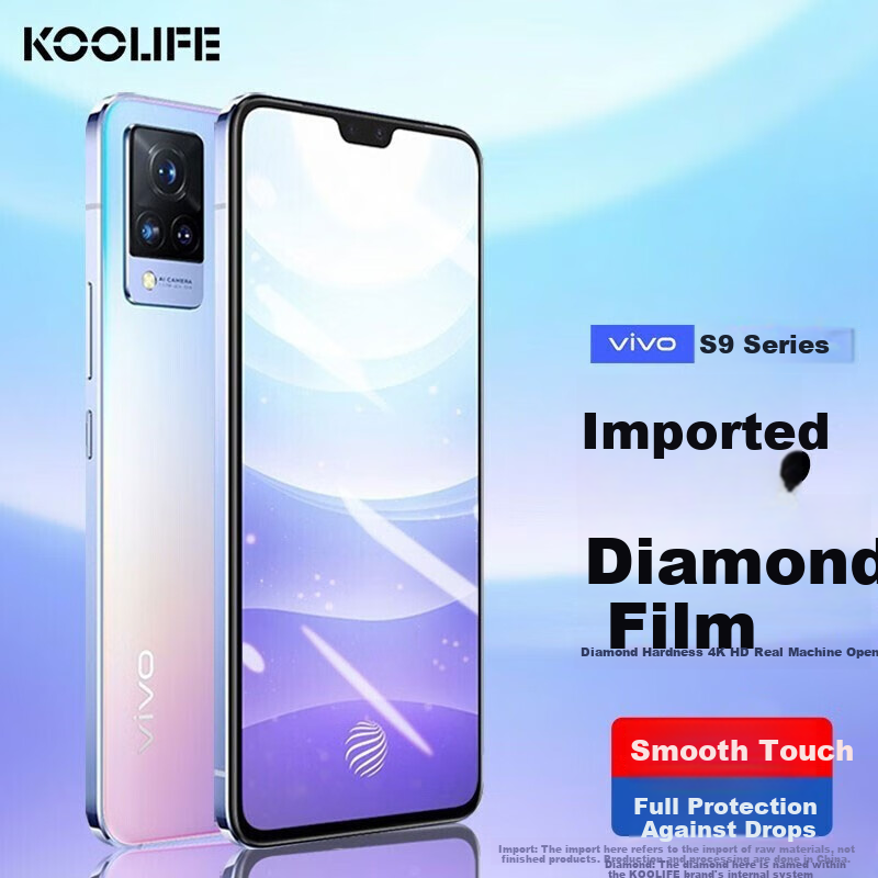 Защитное стекло для экрана KOOLIFE для VIVO S9/S7/7t, полноэкранное, ультратонкое, HD, прозрачное, противоударное, защищающее от отпечатков пальцев и царапин, гладкое стекло