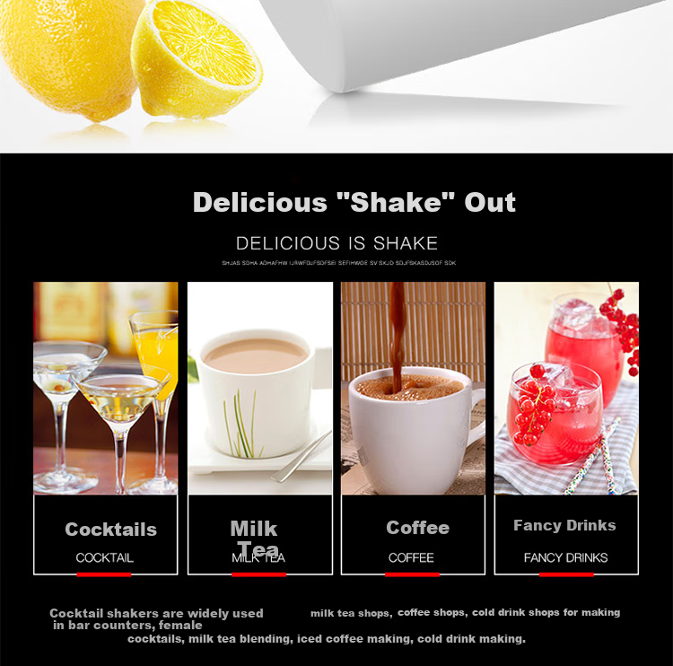 BJ Shaker Set, Hand-Shaken Lemon Tea Tool, Stainless Steel Ice Crusher, Juice Muddler, Cocktail Mixing Tools Kit 10