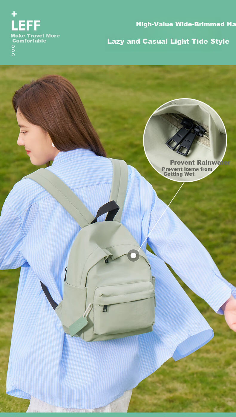 Laifu Outdoor Hat Brim Bag, Women's Casual Canvas Backpack for College Students, 11-Inch Fashionable Versatile Shoulder Bag 4
