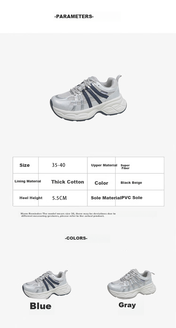 La Chapelle Women's Dad Shoes, Versatile Lightweight Casual Shoes, Mesh Upper Thick-Soled Sneakers for Women, Gray, Size 40 4
