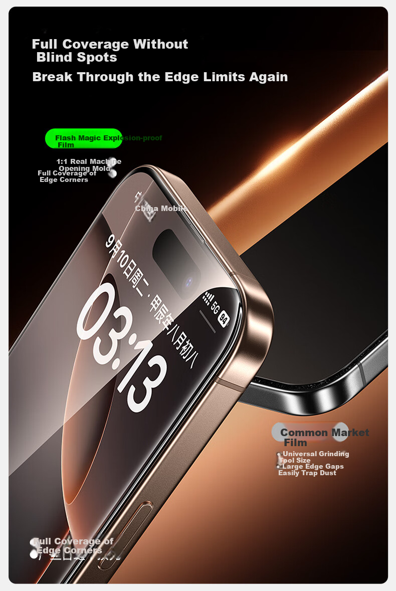 Shanmo [T3-Pro] Tempered Glass Screen Protector for IPhone 16 Pro, Full Coverage HD Anti-Shatter Shatterproof Anti-Fingerprint Smooth Touch Fine Black Border 2-Pack 6