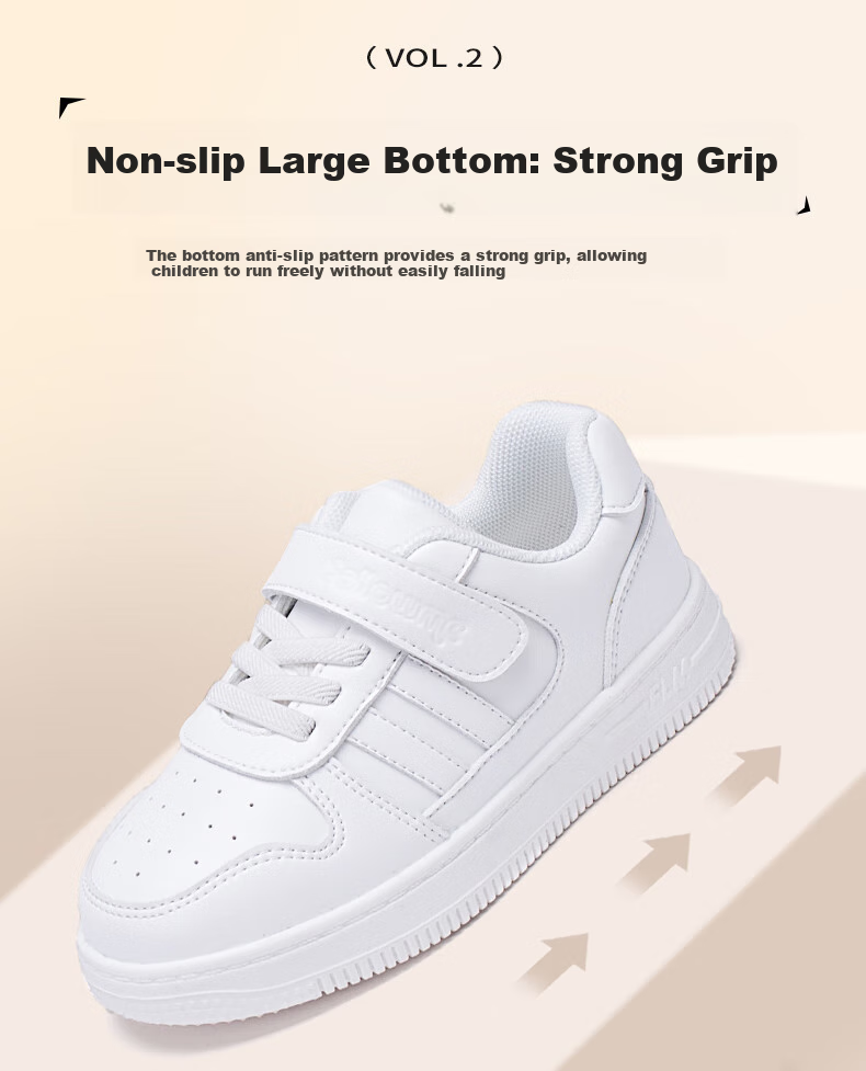 Follow Me Boys And Girls Sports White Sneakers Children's School Campus Shoes Spring And Autumn Fashion Breathable Performance Casual Shoes Xueyuanbai 32 5