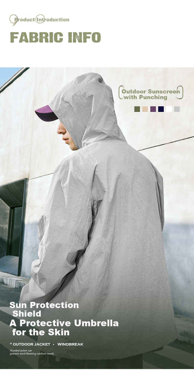 Warrior Ice Silk Sun Protection Jacket Men Summer Ultra-thin Cooling UPF50+ Outdoor Mountain Sports Sun Protection Cement Gray 4XL 5