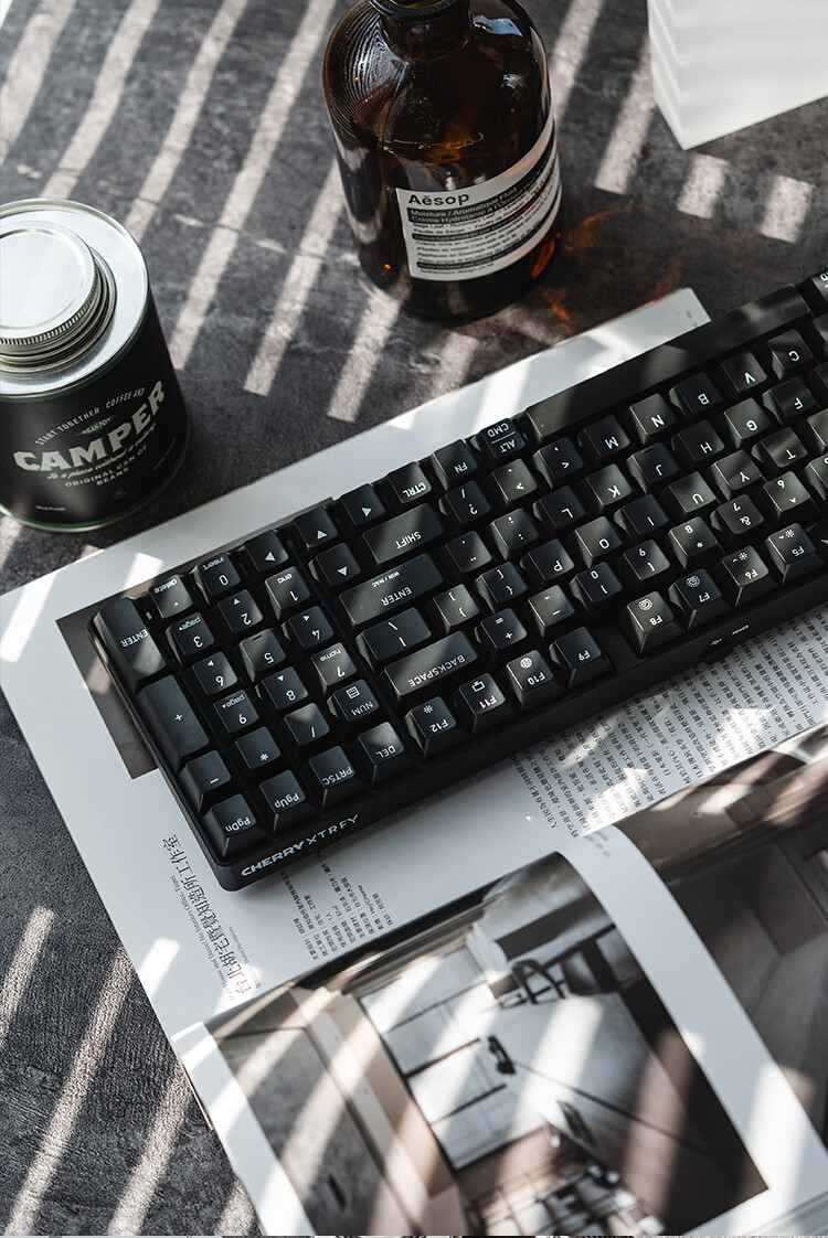 CHERRY K37 Thin Film Keyboard, 98 Keys, Wireless Gaming Keyboard, Office Computer Keyboard with Bluetooth Tri-Mode, RGB Lighting Effects, Compatible with WIN/MAC, Submarine Black 12