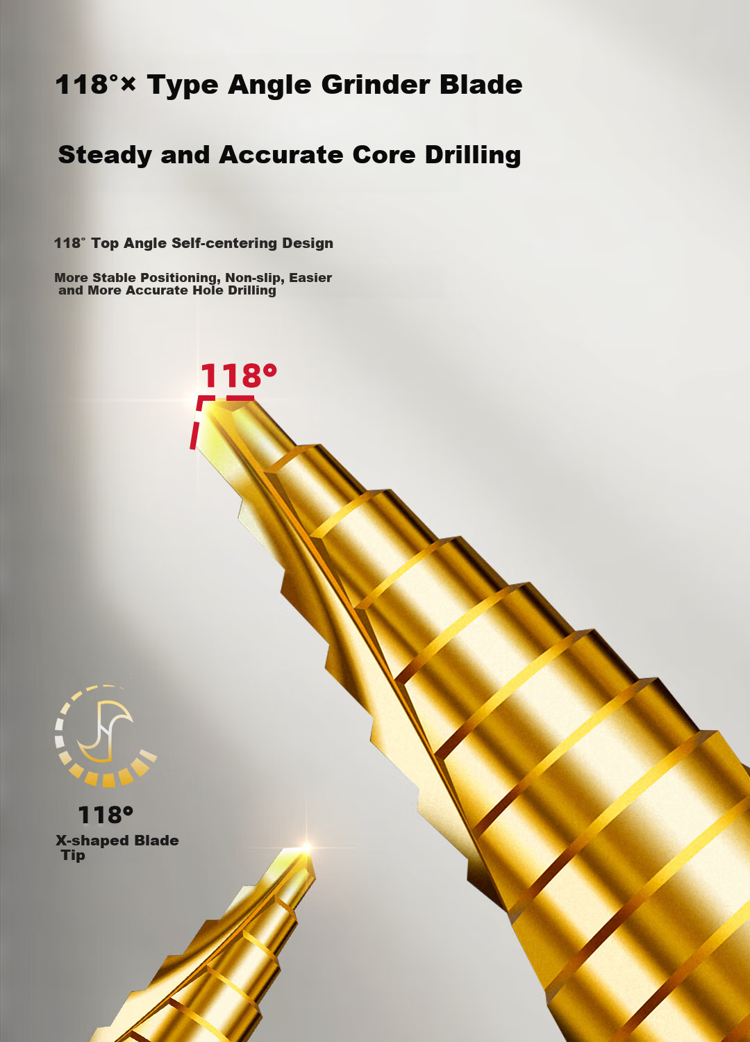 Deli Pagoda Drill Bit, Stainless Steel Metal Drilling, Electric Hammer Drill Bit, Wood Board Aluminum Alloy Hole Opener, 6542 High-Speed Steel 4-12 9