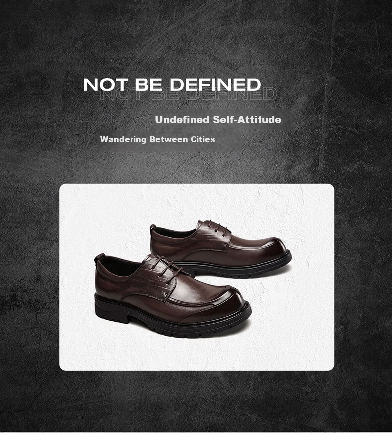 Yierkang Men's Shoes, Fashionable Business Casual Shoes, Chunky Retro Wedding Derby Shoes, 55526W, Brown, Size 40 2