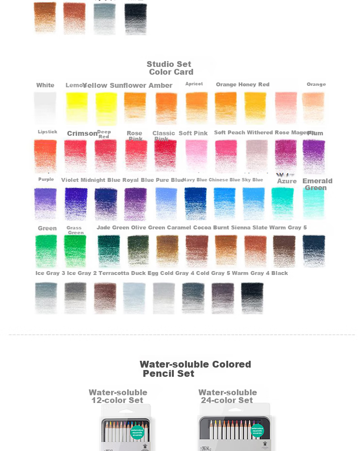 WINSOR&NEWTON [Freud Brand] Colored Pencils for Doodling, Coloring, Sketching, Professional Hand-Drawn Art, Colored Drawing, Sketching, Oil-Based Colored Pencils, 24-Piece Set 7