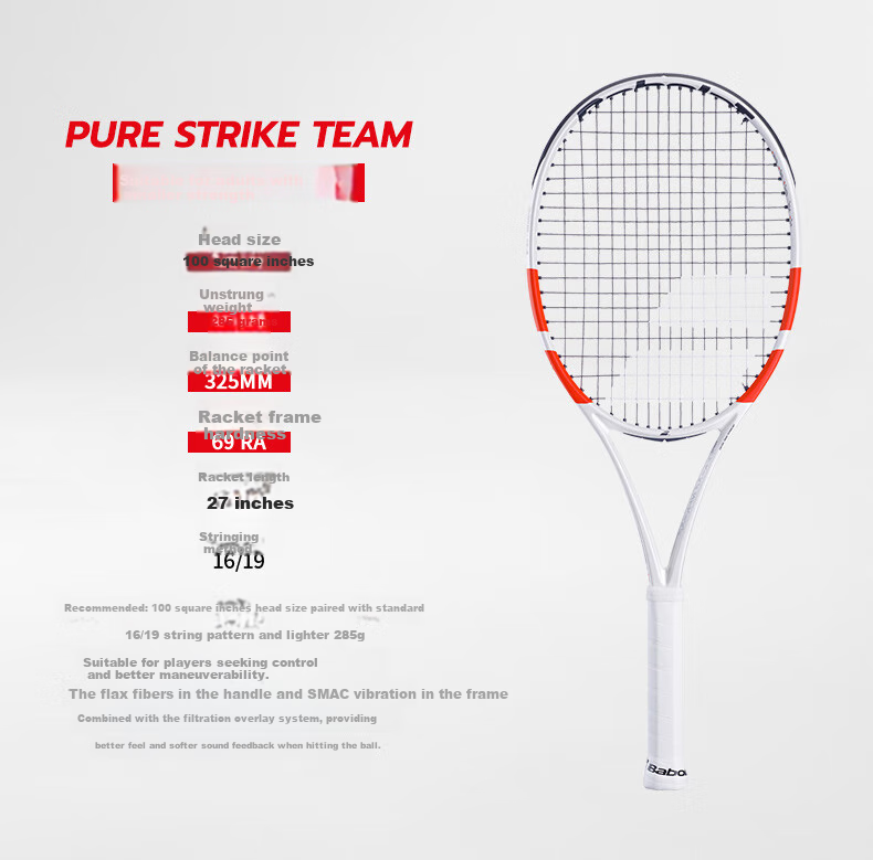 Babolat Pure Strike Professional Full Carbon Tennis Racket, Same Model As Timo Nieminen, Pre-Strung 11