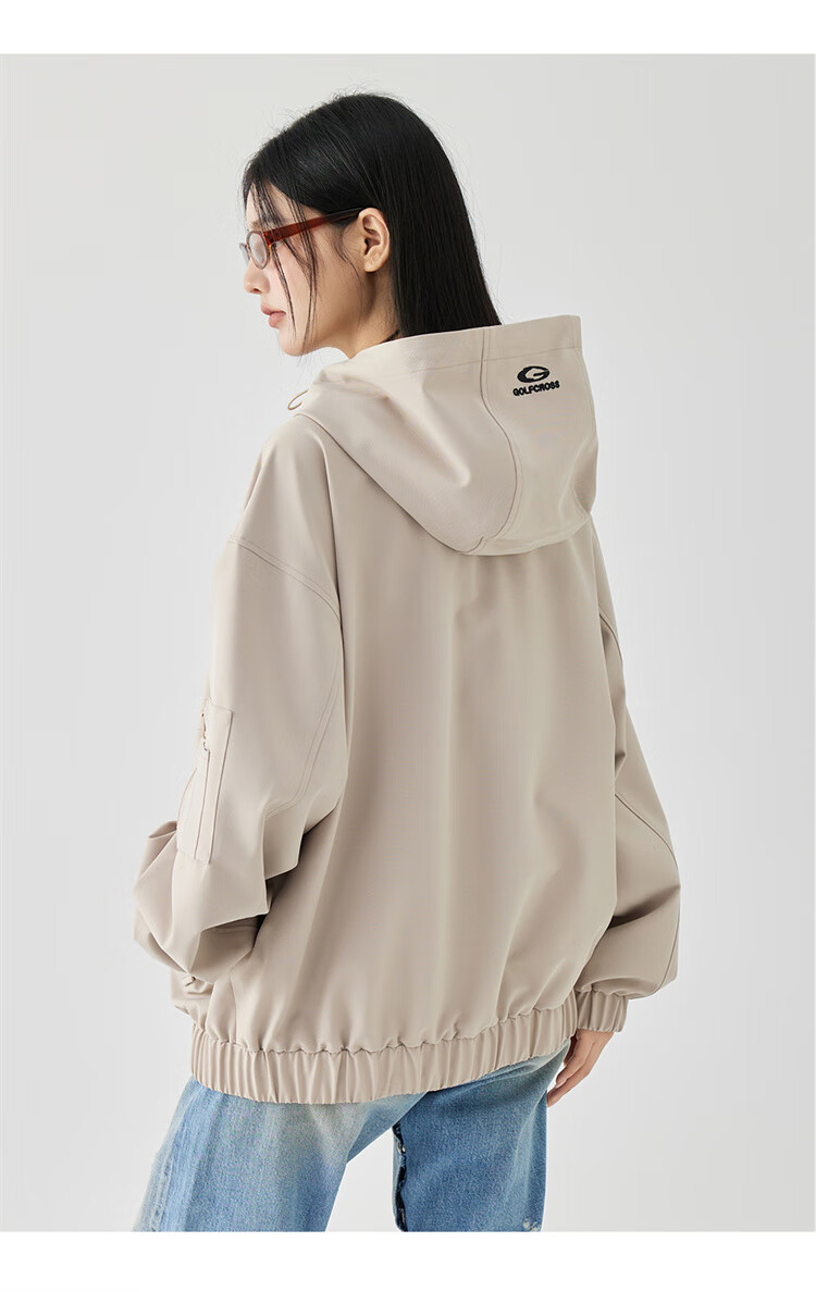 GOLFCROSS [Bestseller] Couple's Dopamine Hooded Jacket with Letter Embroidery Logo, Pink, Size M 14