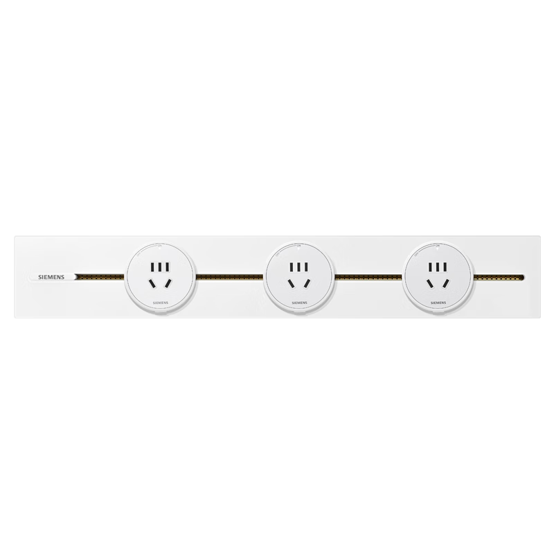 SIEMENS Track Socket Surface Mounted 8000W Track Power Strip S8 Set 50cm Track + 3 Five-Hole Modules Glacier White