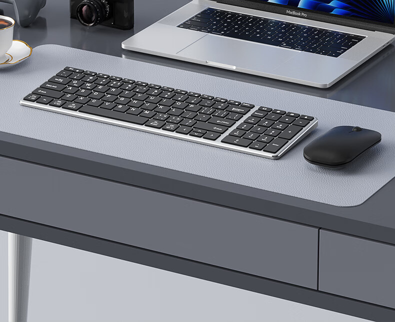 B.O.W Hangshi HW236L-2 Rechargeable Ultra-Thin Silent Wireless Keyboard And Mouse Set, 99 Keys, Compatible with Desktop And Laptop Computers for Office And Home Use, Silver And White 9
