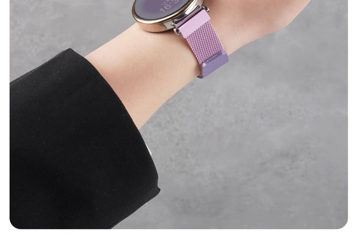 Watchbond Milan Magnetic Strap for Huawei GT6 GT5 GT5 Pro GT4 Watch Band, Milanese Magnetic 18mm Summer Wristband for 41/42mm Women and Men 16