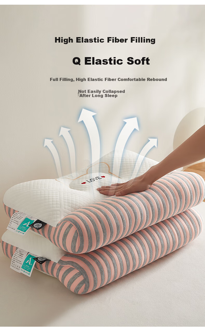 Hodo Class A Pillow, Cervical Pillow, Traction Neck Support Pillow, Adult Sleeping Cervical Pillow, Sleep Pillow, 42*65cm, Pink 7