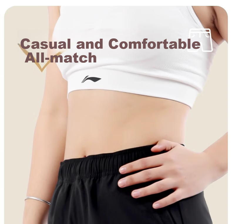 Li-Ning Women's Sports Shorts, Summer New Style, Running Ice Silk Quick-Dry Casual Beach Shorts, Yoga Loose Three-Quarter Length Pants, Size M 13