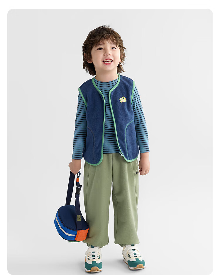 BALABALA Children's Clothing, Kids' Vest, Autumn And Winter New Style, Fleece-Lined for Warmth, Suitable for Outdoor Wear, Boys And Girls, Baby Waistcoat, Fleece 15
