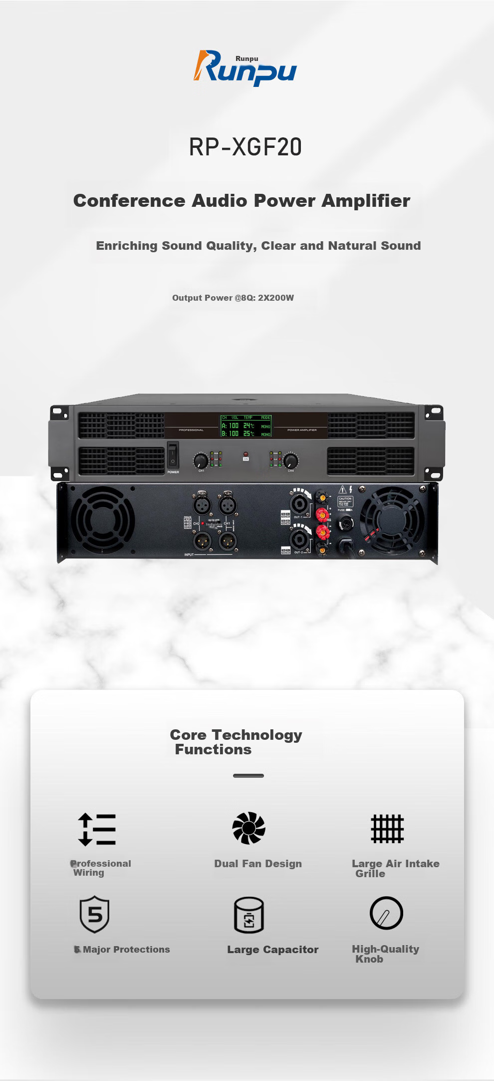 Runpu Video Conference Omnidirectional Microphone, USB Plug-And Wired Connection, 4-Meter Pickup Range, 360° Sound Reception, Suitable for 10-30㎡ Areas, Desktop Speaker, RP-M55 1