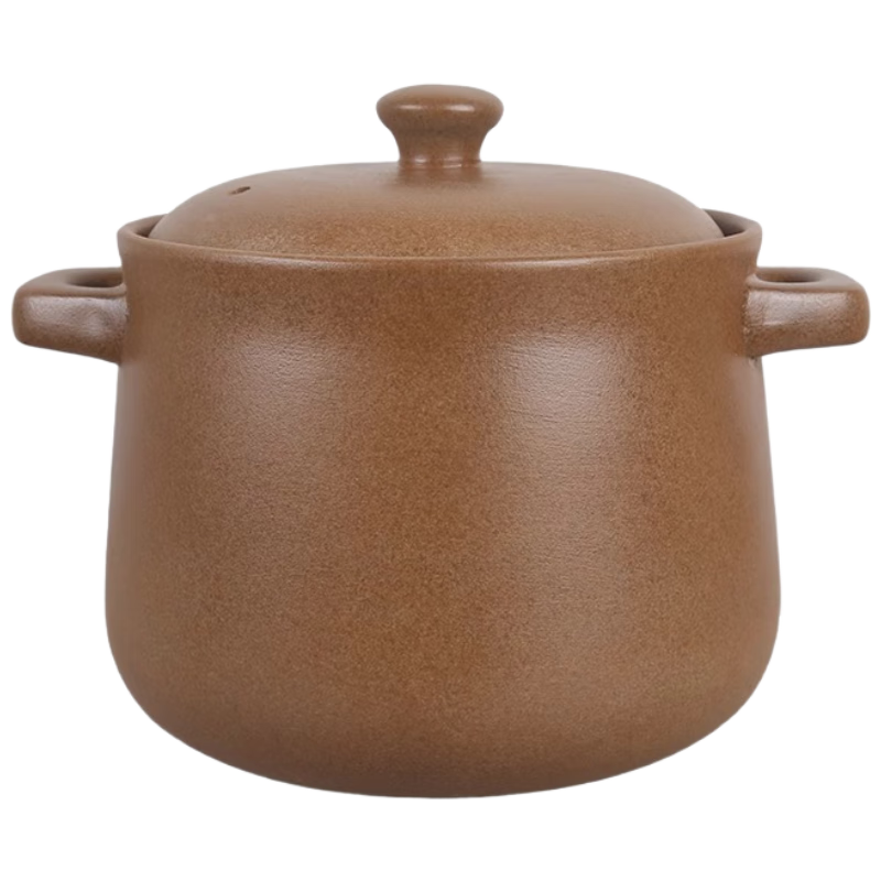 Pearson Unglazed Flat Clay Pot Soup Cooker Gas Stove Earthenware Stew Pot Household Traditional Health Soup Pot Stewing Pot 5L