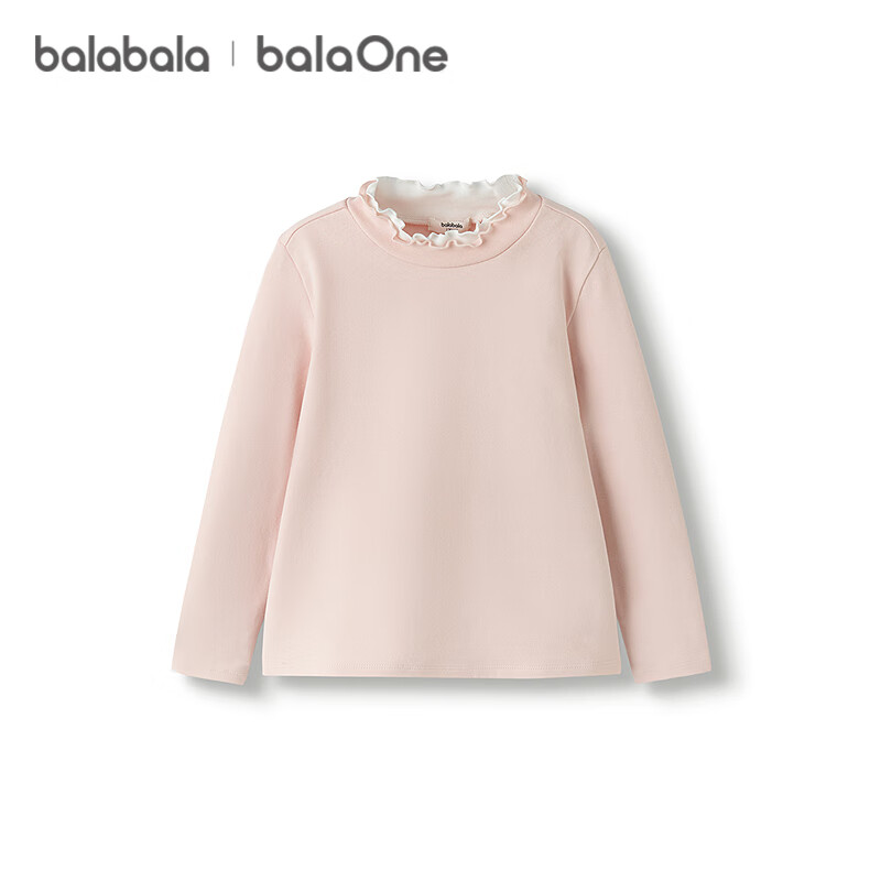 BALABALA Balaone Girls' Long Sleeve T-Shirt, Children's Versatile Stylish Top for Fall 2025, Inner Layering, 208325100002