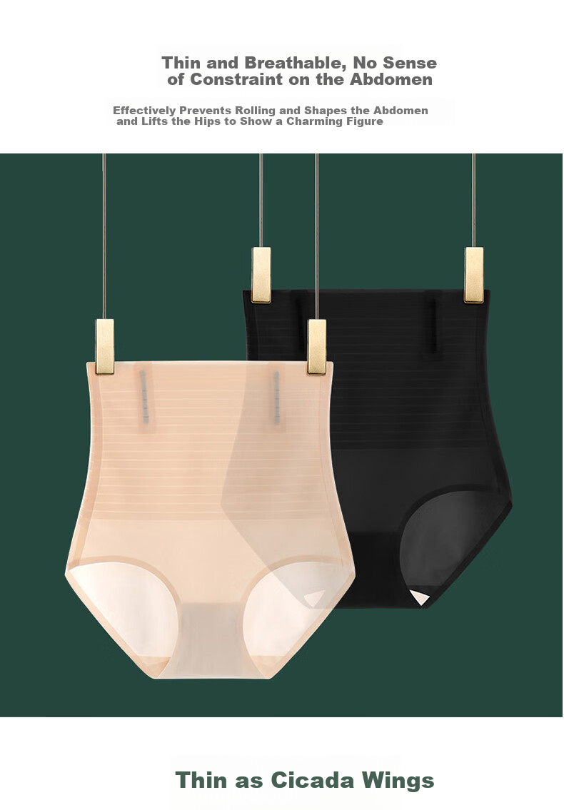 YUZHAOLIN 2-Pack High Waist Tummy Control Shaping Panties for Women Waist Slimming Hip Lift Thin Postpartum Body Shaping Underwear Spring Summer 5