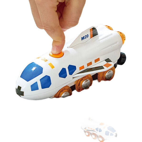 Hape Игрушечный поезд-трансформер «Космический шаттл» E3872, аккумуляторный, 2-в-1, для детей от 3 лет