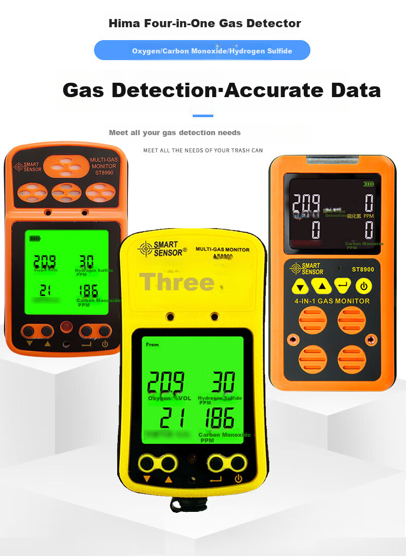 Xima ST8990 Four-In Gas Detector, Pump-Suction Explosion-Proof Gas Alarm, Industrial 2