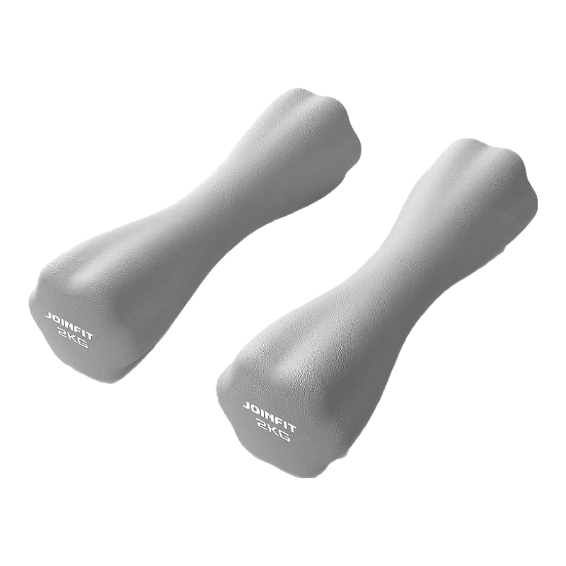 JOINFIT Small Dumbbells for Women's Home Fitness, Plastic-Coated Dumbbells, 2kg, Cloud Gray, Pair Set, F.S.005DE-J