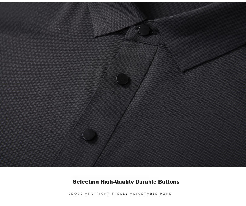 Ayoupang Large Size Men's High-End Business Polo Shirt, Premium Elastic Ice Silk Short-Sleeve Shirt for Men, Plus Size, Summer Wear 13