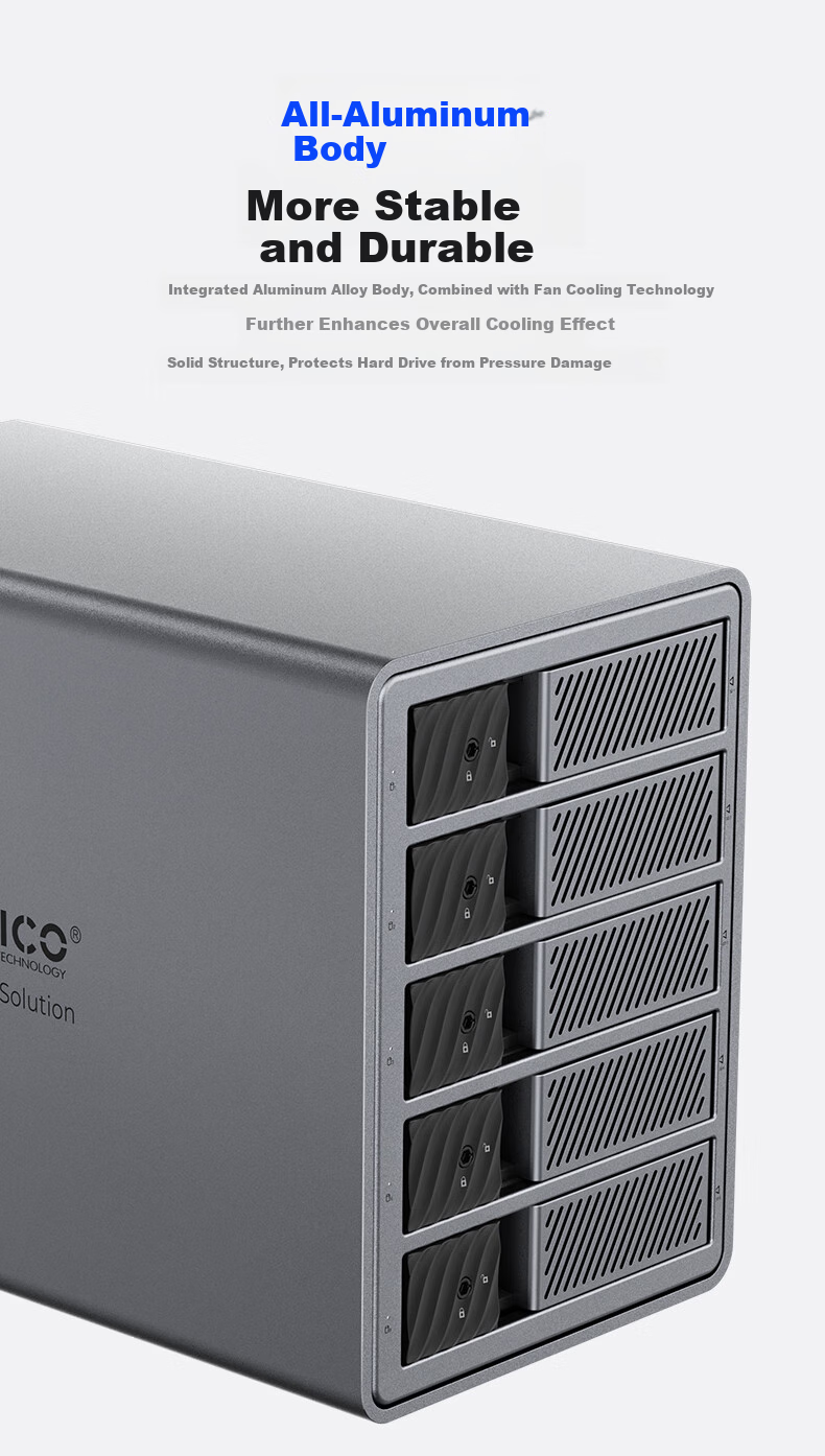 ORICO 3.5 Inch Multi-Bay SATA Mechanical Hard Drive Enclosure Disk Array Hard Drive Cage External Mobile Storage Full Aluminum 9858RU3 6