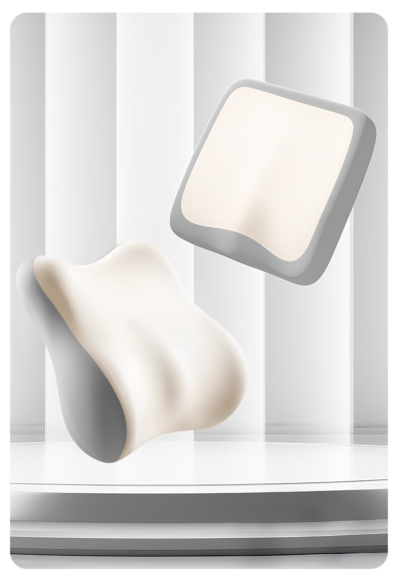 Yuzhaolin Lumbar Support Seat Cushion Ergonomic Chair Pad Long Sitting Artifact Beige Gray Colorblock - Lumbar Support + Seat Cushion 1