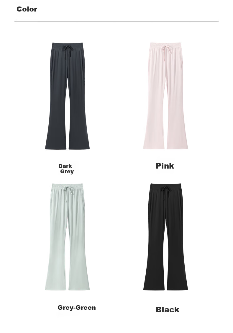 MJ STYLE Women's Ice Cool Flared Wide-Leg Pants 2026 Summer Thin UV Protection High Waist Slimming Yoga Sports Trousers 13