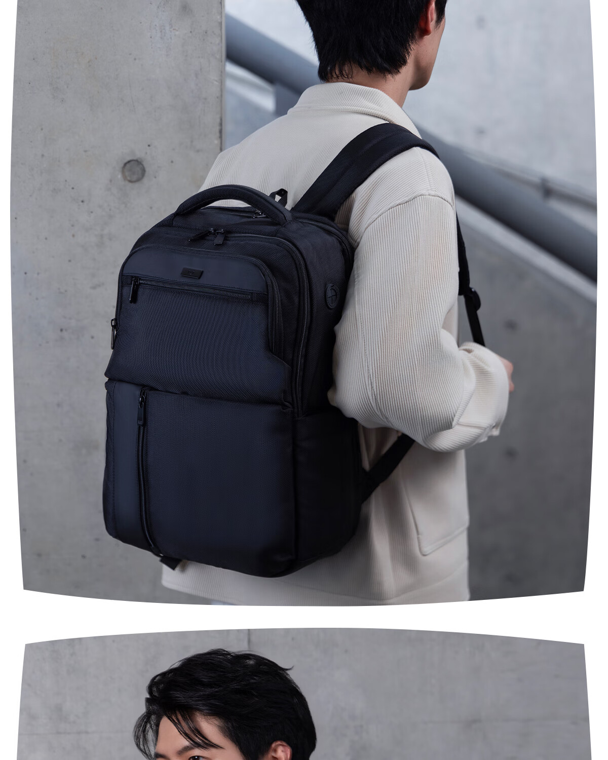 HLA Large Capacity Men's Backpack Business Commuter Travel Laptop Bag Black 21L 13