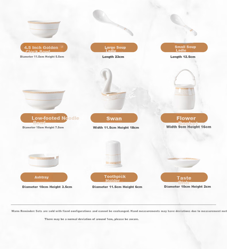 KANGQIN Ceramic Minimalist Luxury Bowl And Plate Set, Home Dining Tableware, Ceramic Bowls And Plates with Chopsticks, 81 Pieces, Upgraded Soup Pot Gift Box 18