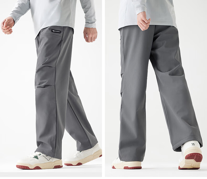 CAMEL Women's Softshell Outdoor Pants Spring Autumn Fleece-Lined Wide-Leg Water-Repellent Lightweight Work Pants 31