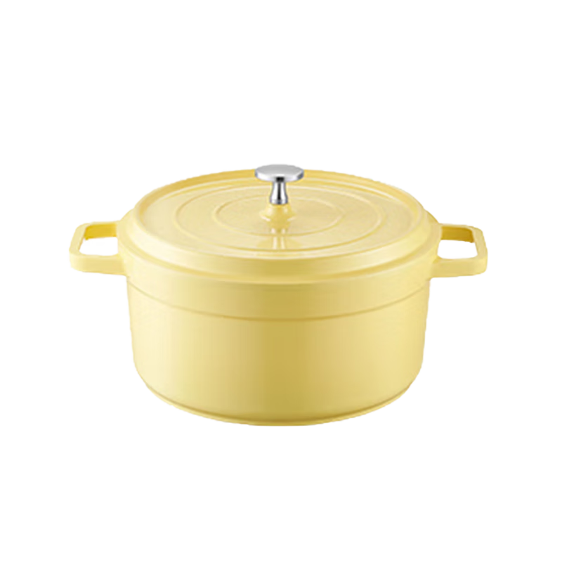 JD Original Ceramic Enamel Pot, Soup Pot Stew Pot, Low-Pressure Cooking Seafood Pot, Soup Pot, Housewarming Gift, 24cm Yellow