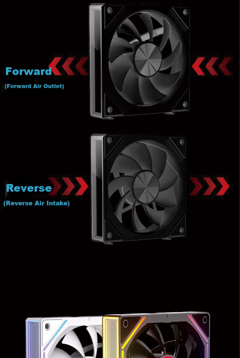 PowerTrain Prism 8RS Building Block Fan, 12CM Light Synchronization ARGB Case, Desktop Computer Cooling Fan, Infinite Mirror Light Effect, Single Pack, Black, Zhengye 8