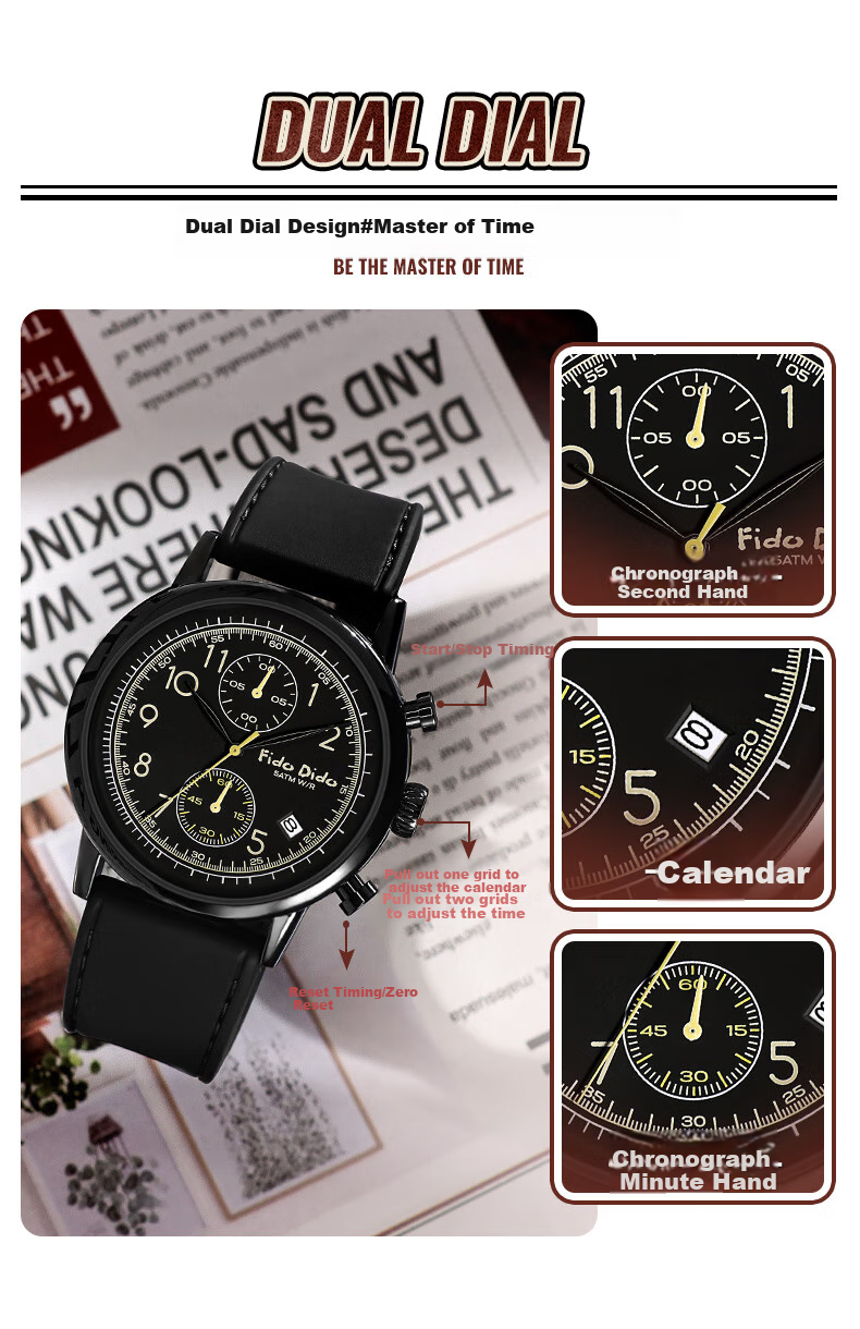 FIDO DIDO Student Watch for Female High School And College Entrance Exams, Quartz Watch for Men, Seven Happiness Boy FD2357-SP14 4