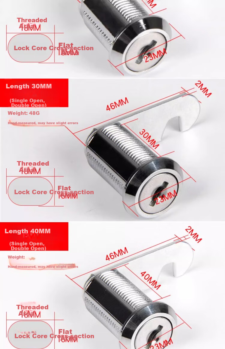 Shouli Office Desk Drawer Lock, Storage Cabinet, Wardrobe, File Cabinet Lock, Durable Anti-Theft, Length 20mm [Single Lock], 2 Pieces 7