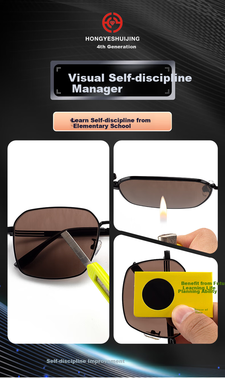 HONGYE Crystal Sunglasses, High-Definition Eye Protection, Fashionable Large Frame, Men's Outdoor Sun Protection, East China Sea Stone Sunglasses, Versatile Father's Style 8