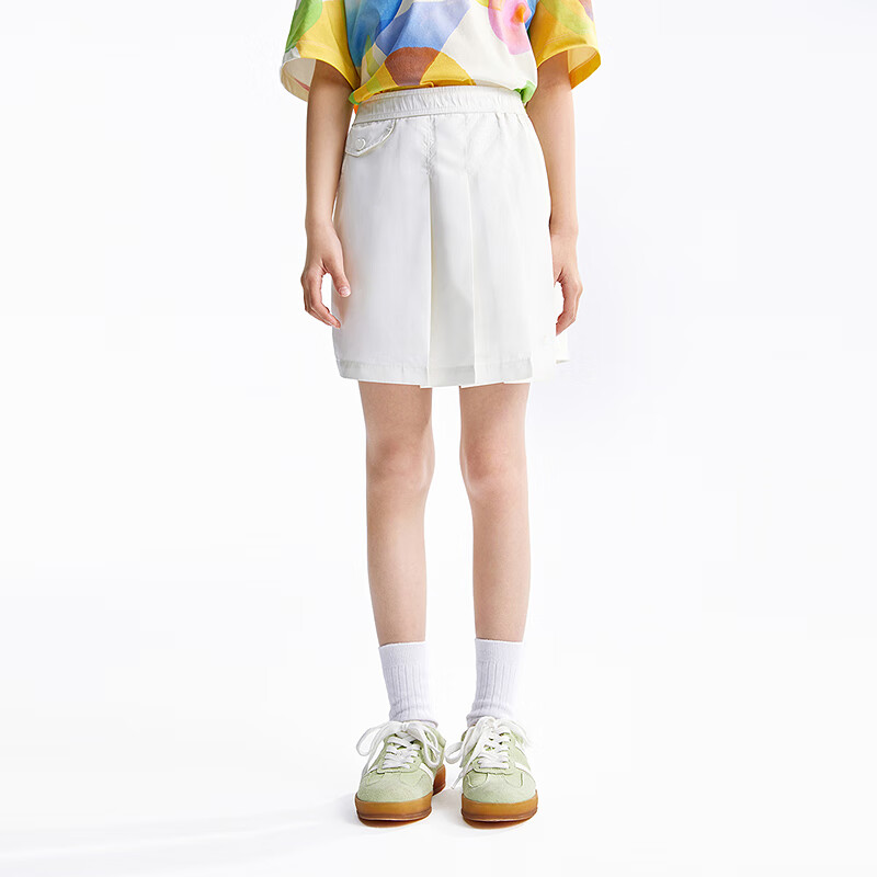 Annil Girls' Pleated Skort, Summer 2025 New Style, Casual Sweet Fashionable Black Short Skort