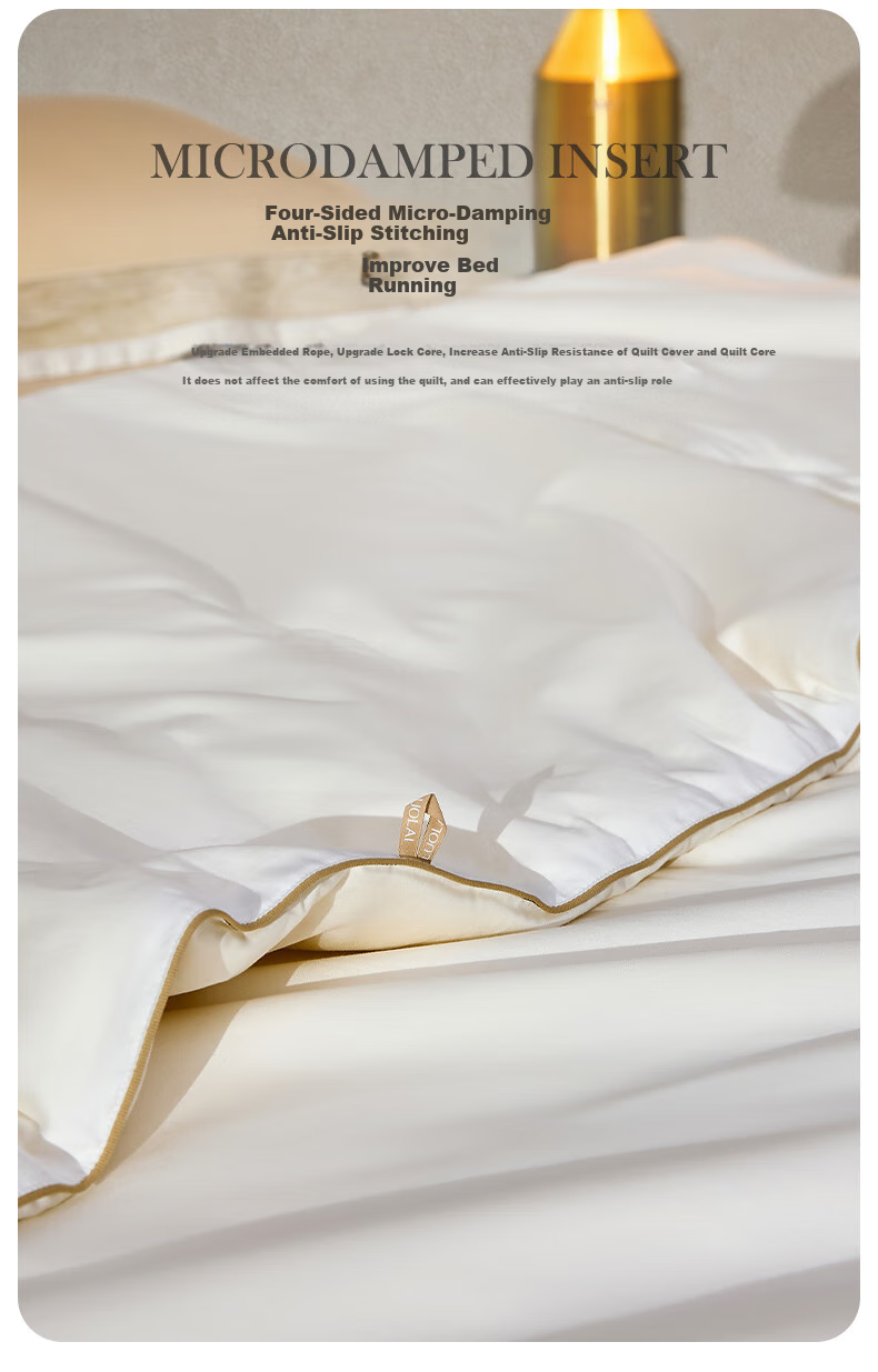 LUOLAI Home Textiles Mulberry Silk Comforter, 100-Count Pure Cotton Grade A 100% Mulberry Silk All-Season Duvet Insert, Approximately 6.8 Ji 12